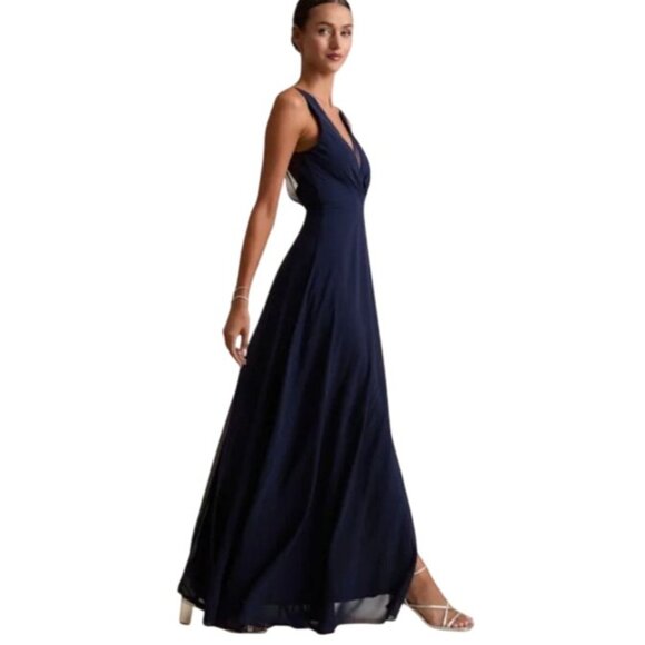 NEW Lulus Simply Immaculate Navy Blue Backless Maxi Dress Size M - Picture 1 of 14